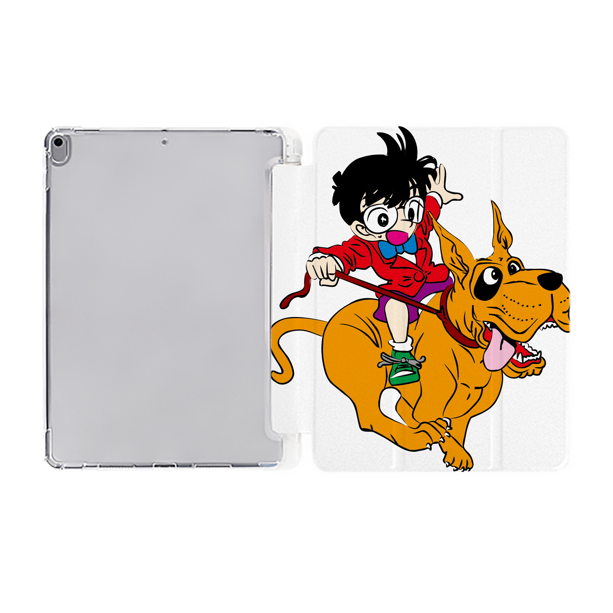 （画像用） 名探偵コナン 江戸川 コナン Detective Conan Conan Edogawa IPad ケース ペン収納付き 三つ折りスタンド PUレザー×シリコン 対応機種9.5/10.5/10.9インチ
